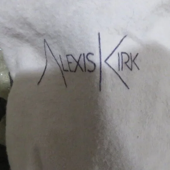 Alexis Kirk Vintage snakeskin leather Navy Gold embellished belt Gorgeous!! - Picture 6 of 6